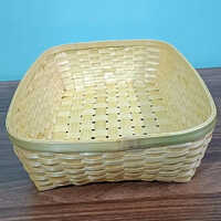 Rectangular Brown Bamboo Fruit Basket