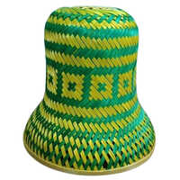 Handmade Bamboo Table Lamps - Color: Yellow And Green