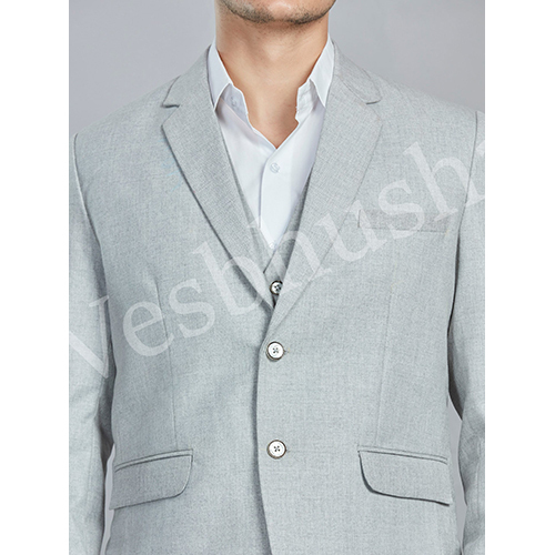 Blazer Solid Light Grey Colour