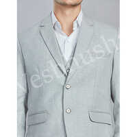 Designer Blazer Solid Light Grey Colour - Gender: Men