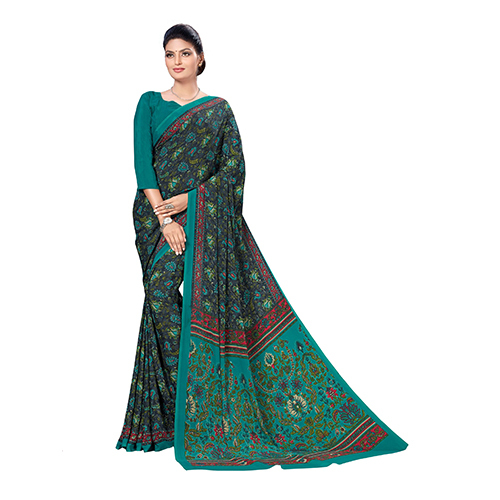 Vesbhusha Black print saree