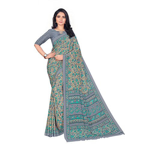 Vesbhusha Grey print saree