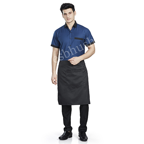 Designer Simple Half Apron Black with Single Pocket