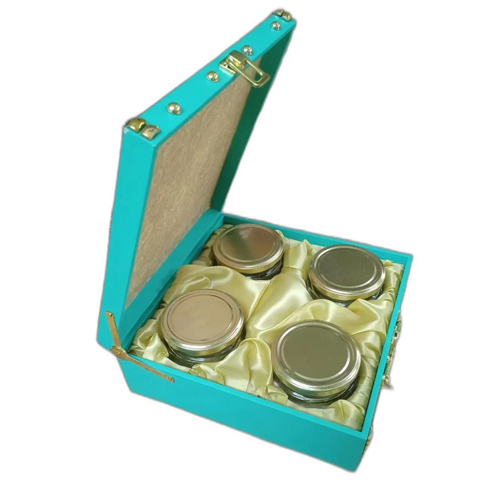 Sky Blue Pine Wood Gift Box - Design Type: Modern