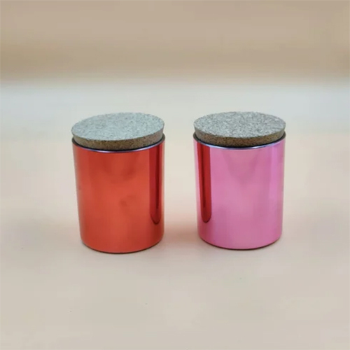 Metallic Glass Candle Jar