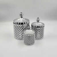 Crystal Diamond Candy Jar - Color: Silver