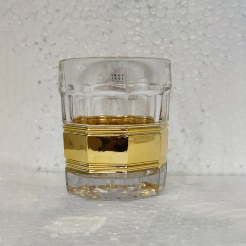 5 Inch Drinking Glass With Gold Plaiting