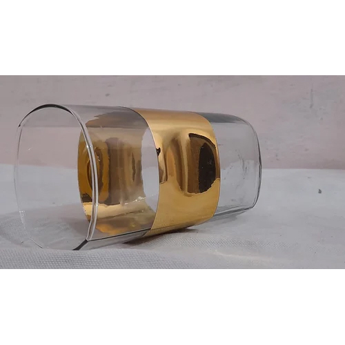 350ml Drinking Glass With Gold Plaiting