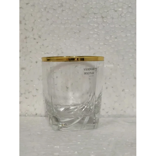 Drinking Glass With Gold Ring