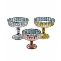 Glass Fruit Bowls With Metalic Coating