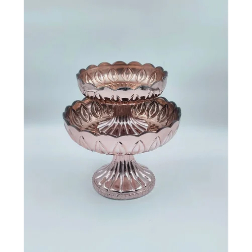 Glass Fruit Bowls With Metalic Coating - Color: Multi Colour