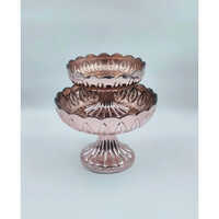 Glass Fruit Bowls With Metalic Coating