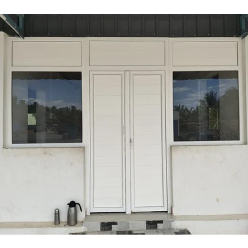 UPVC Bi Fold Door - UPVC Material, Standard Size, Sleek White Finish | Swing Open Style, Plain Design, Modern Minimalist Elegance