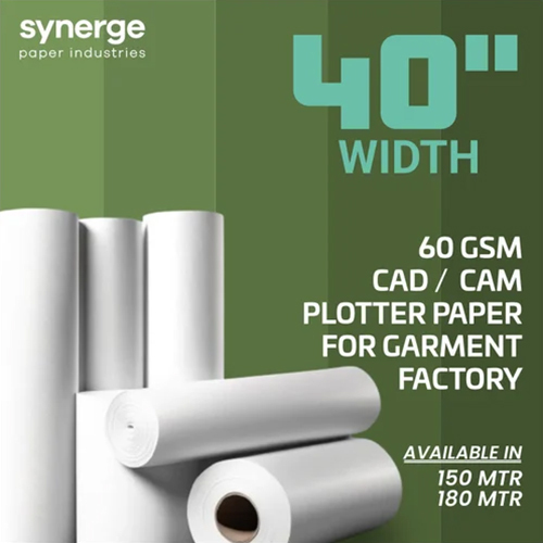 40 Inch Width Garment Plotter Paper Rolls - Color: White