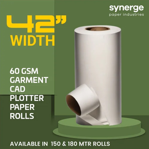 42 Inch Width Garment Plotter Paper Rolls - Color: White