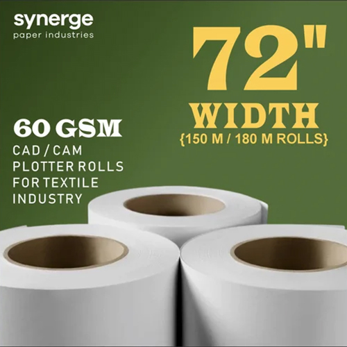72 Inch Width Garment Plotter Paper Rolls - Color: White