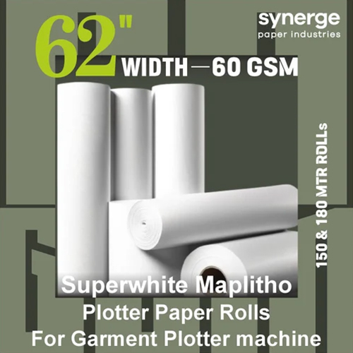 60 Gsm 62 Inch Width Garment Super White Plotter Paper Rolls - Size: 62"