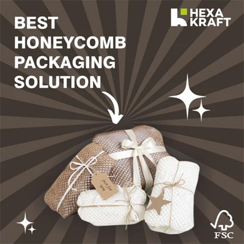 Gifting Hexakraft Honeycomb Paper Wrap For Premium Presentation - Color: Brown