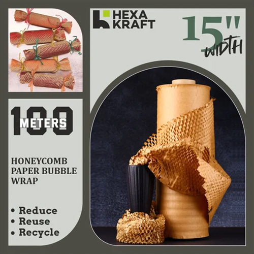 100 Meters Honeycomb Paper Bubble Wrap Rolls - Color: Brown