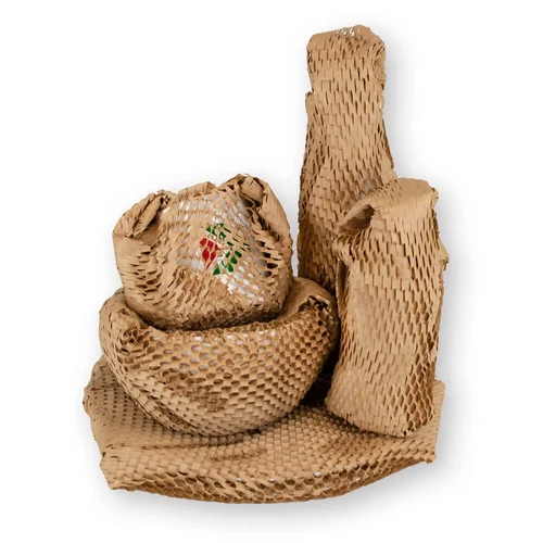 Packing Paper Bubble Wrap Eco Friendly Kraft Paper Honey Comb Rolls - Color: Brown