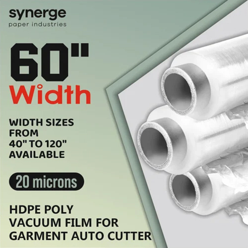 60 Inch Width Poly Film Rolls For Garment Cnc Auto Cutter And Spreader - Color: White