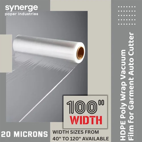 100 Inch Width Poly Film Rolls For Garment Cnc Auto Cutter And Spreader - Color: White