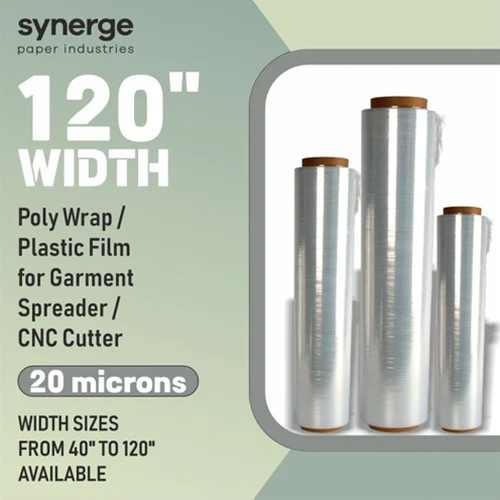 120 Inch Width Poly Film Rolls For Garment Cnc Auto Cutter And Spreader - Color: White