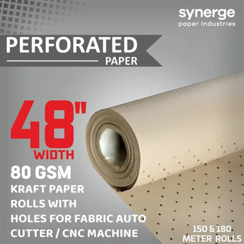 48 Inch Width Garment Perforated Paper Rolls 150-180 Meter Roll - Color: Brown