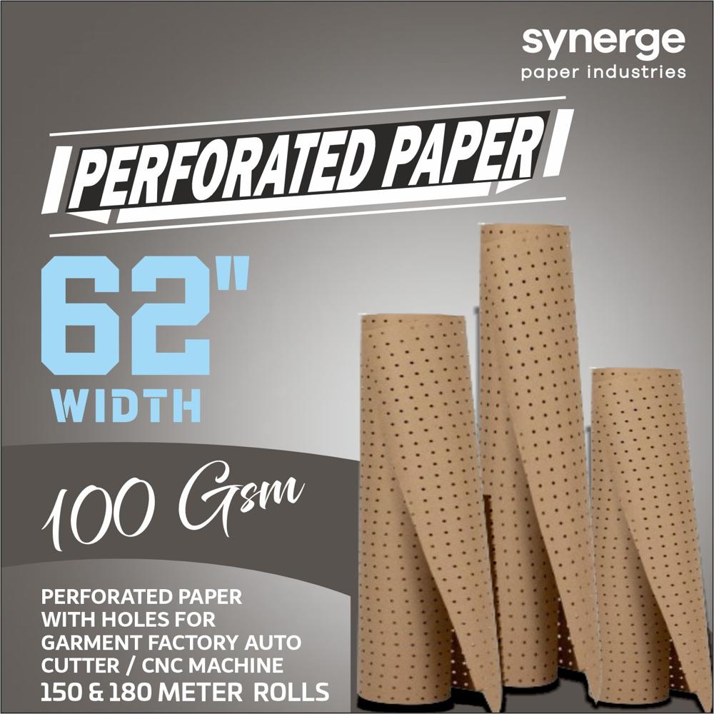 62 Inch 100 Gsm Perforated Paper Hole Punch Paper Roll For Auto Cutter - Color: Brown