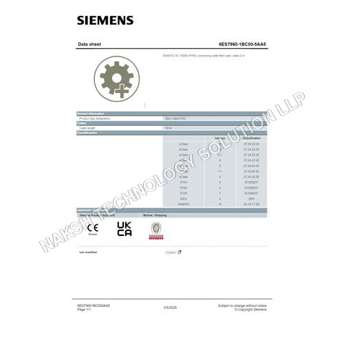 SIEMENS 6ES7960-1BC00 5AA5