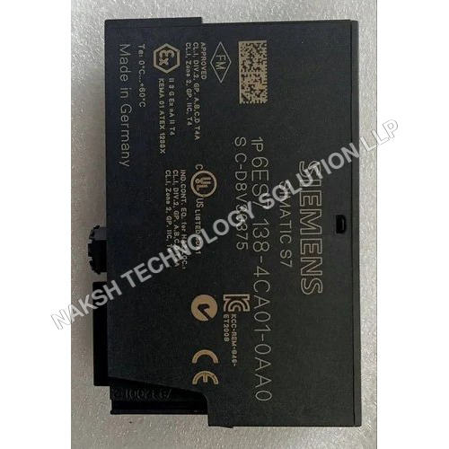 Siemens Plc Io Module Et200S 6Es7138-4Ca01-1Aa0 - Color: Black