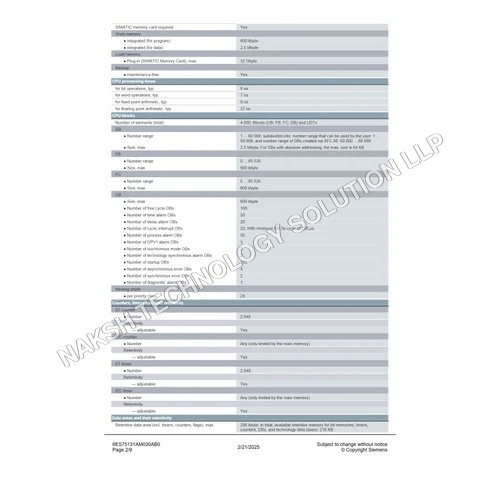 Siemens S7-1500 CPU 1513-1 PN