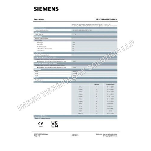 Siemens Sinamics S7-200 Smart 2AI1AO Module