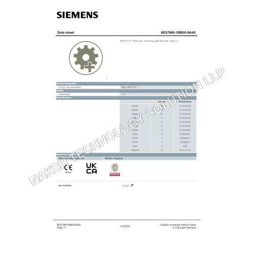SIMATIC S7-1500H 6ES7960-1BB00-5AA5