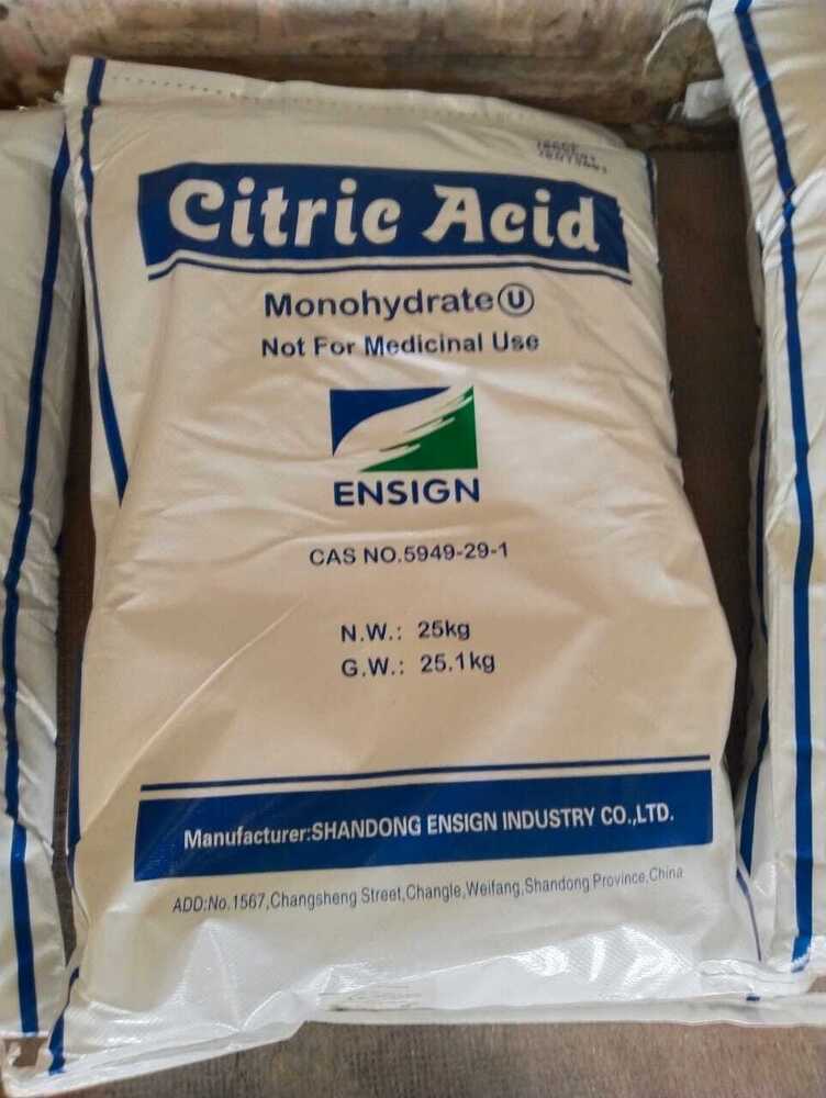 Citric Acid Monohydrate - Food Grade, 99.5% Purity | Versatile Ingredient for pH Adjustment, Flavor Enhancement, and Food Preservation