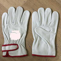 Chrome Leather Driving Hand Gloves - Color: White