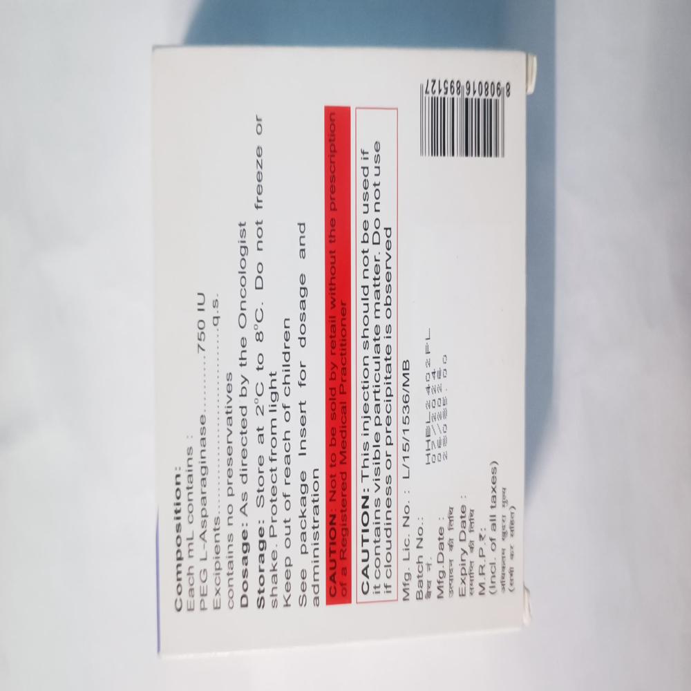 Peg L Aspatero 3750iu Injection - Origin: India