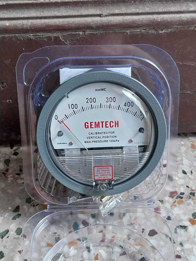 Distributor Gemtech Differential Pressure Gauge Range 0-500 Mm Wc - Accuracy: A 2% (-Ha Model A 1) Of Fs (A 3% (-Ha A 1.5%) On -0
