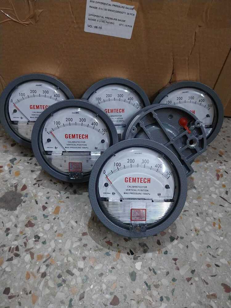 Distributor Gemtech Differential Pressure Gauge Range 0-500 Mm Wc - Accuracy: A 2% (-Ha Model A 1) Of Fs (A 3% (-Ha A 1.5%) On -0