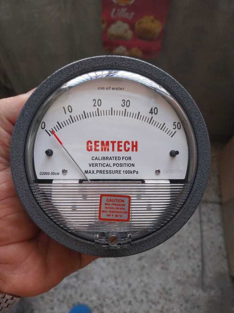 Gemtech Instruments G2000-50cm Differential Pressure Gage 0-50 Cm - Accuracy: A A 2% (-Ha Model A A 1) Of Fs (A A 3% (-Ha A A 1.5%) On -0