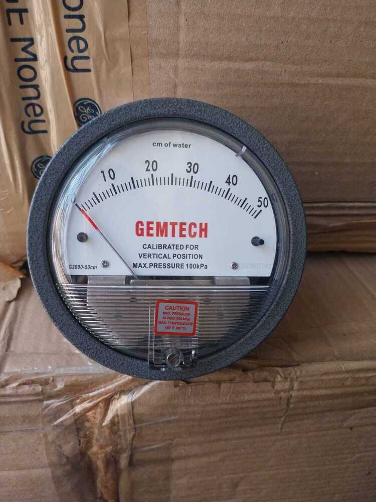 Gemtech Instruments G2000-50cm Differential Pressure Gage 0-50 Cm - Accuracy: A A 2% (-Ha Model A A 1) Of Fs (A A 3% (-Ha A A 1.5%) On -0