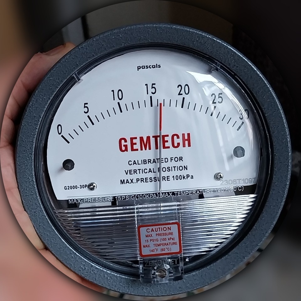 Gemtech Instruments G2000-125pa Differential Pressure Gage 0-125 Pa