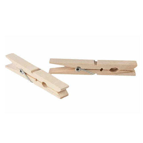 4 Inch Wooden Cloth Clip - Color: Beige