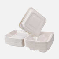 Bagasse Disposable Lunch Box - Application: Food Packaging