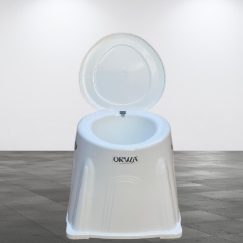 Plastic Commode Stool - Color: White