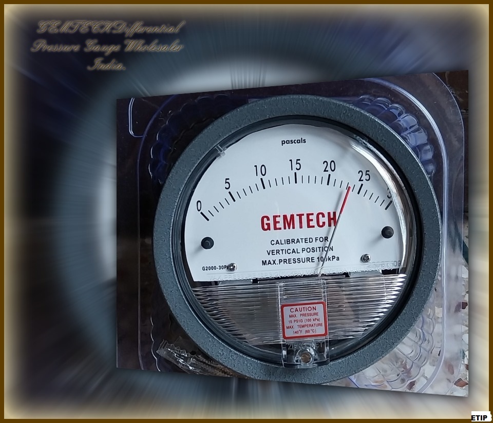 Gemtech Instruments G2000-20cm Differential Pressure Gage 0-20 Cm - Accuracy: A 2% (-Ha Model A 1) Of Fs (A 3% (-Ha A 1.5%) On -0