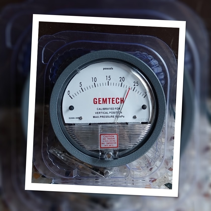 Gemtech Instruments G2000-20cm Differential Pressure Gage 0-20 Cm - Accuracy: A 2% (-Ha Model A 1) Of Fs (A 3% (-Ha A 1.5%) On -0