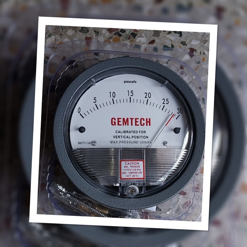 GEMTECH Differential Pressure Gauge Range 2-0-2 CM