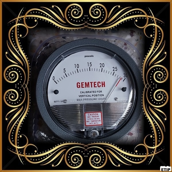 Gemtech Differential Pressure Gauge Range 2-0-2 Cm