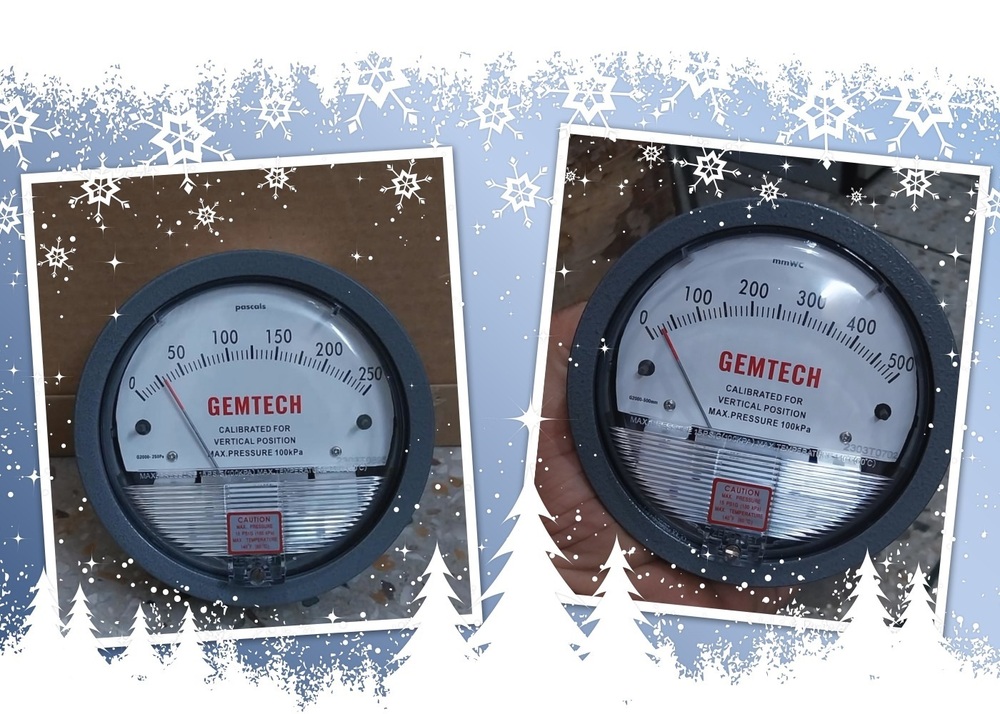 Gemtech Differential Pressure Gauge Range 15-0-15 Cm